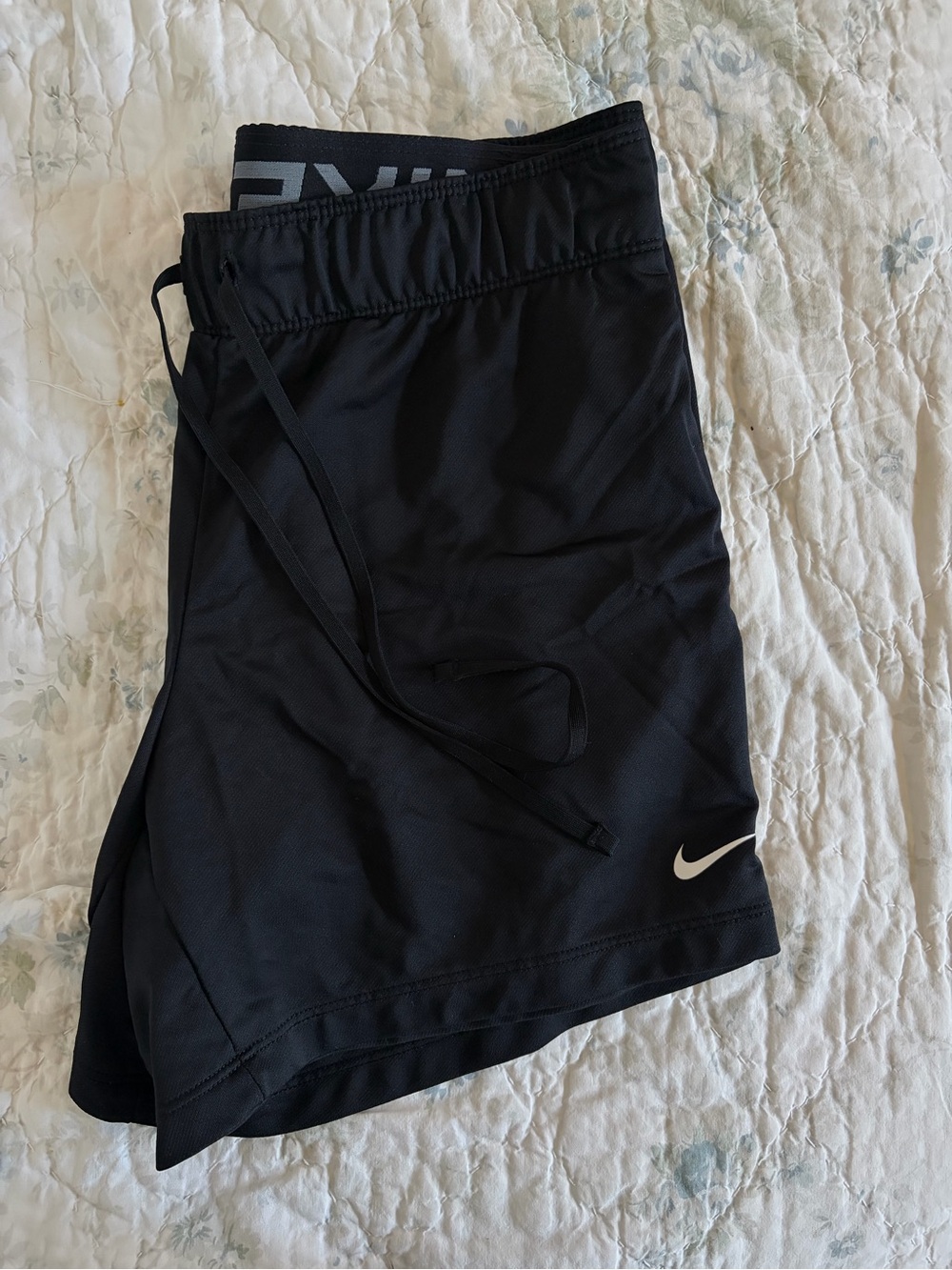Nike Black Shorts with fold over waist band